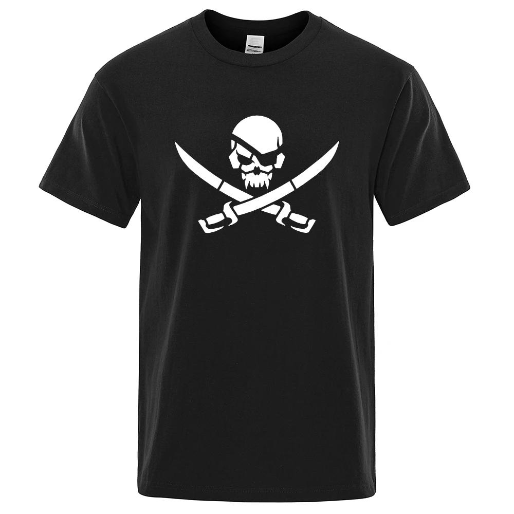 

Pirate Skull Logo Funny Print T-Shirts Men Women Loose Tshirs Breathable Summer T-Shirts 100% Cotton Oversize Casual Tee 8041... S разноцветный