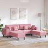 Sofa 3 Pcs Pink 250 X 188 X 76 Cm Velvet