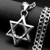 ישראל הקסגרם כוכב דוד תליון שרשרת לנשים גברים פלדת אל-חלד צבע כסף מגן דוד שרשרת תכשיט מתנה