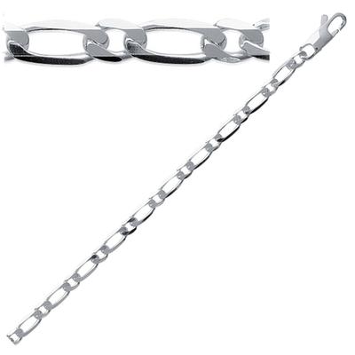 [Q4157] - Silbernes Figaro-Armband - 21 cm 3 mm