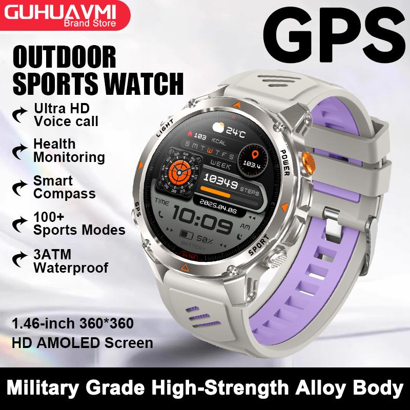 New Military Outdoors BT Call Smart Watch Built-in GPS Compass Barometric Altimeter 10ATM Waterproof Sports Smartwatche Men