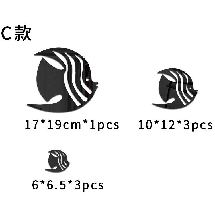 Bubble Fish Ocean Adhesive Wallpaper Sticker Acrylic Mirror 3D Wall Art for Kids Room&Kindergarten Self-Adhesive Removable Decor