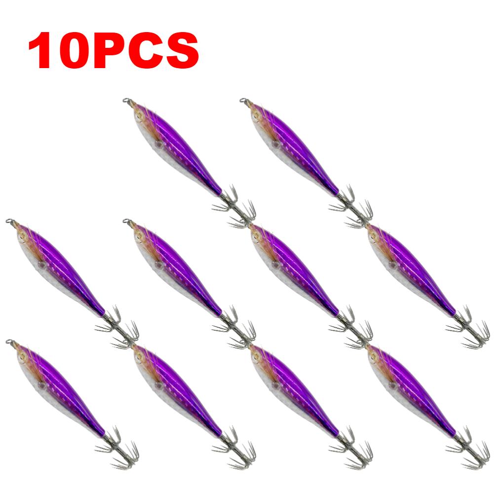 10PCS 5.5g/7.5CM Luminous Fishing Baits Octopus Cuttlefish Simulation Squid Hooks Fluorescent Fishing Bait Squid Jig For Fishing