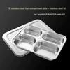 HANDUNYOU 316 Stainless Steel Deep Four-Compartment Lunch Tray with Lid