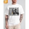 1pc Text Print Short-Sleeve Shirt - 'BILDUNG IST GUT X Lecker Bierchen' Beer Round Neck Casual Blouse Suitable for All-Season Wear, Machine Washable