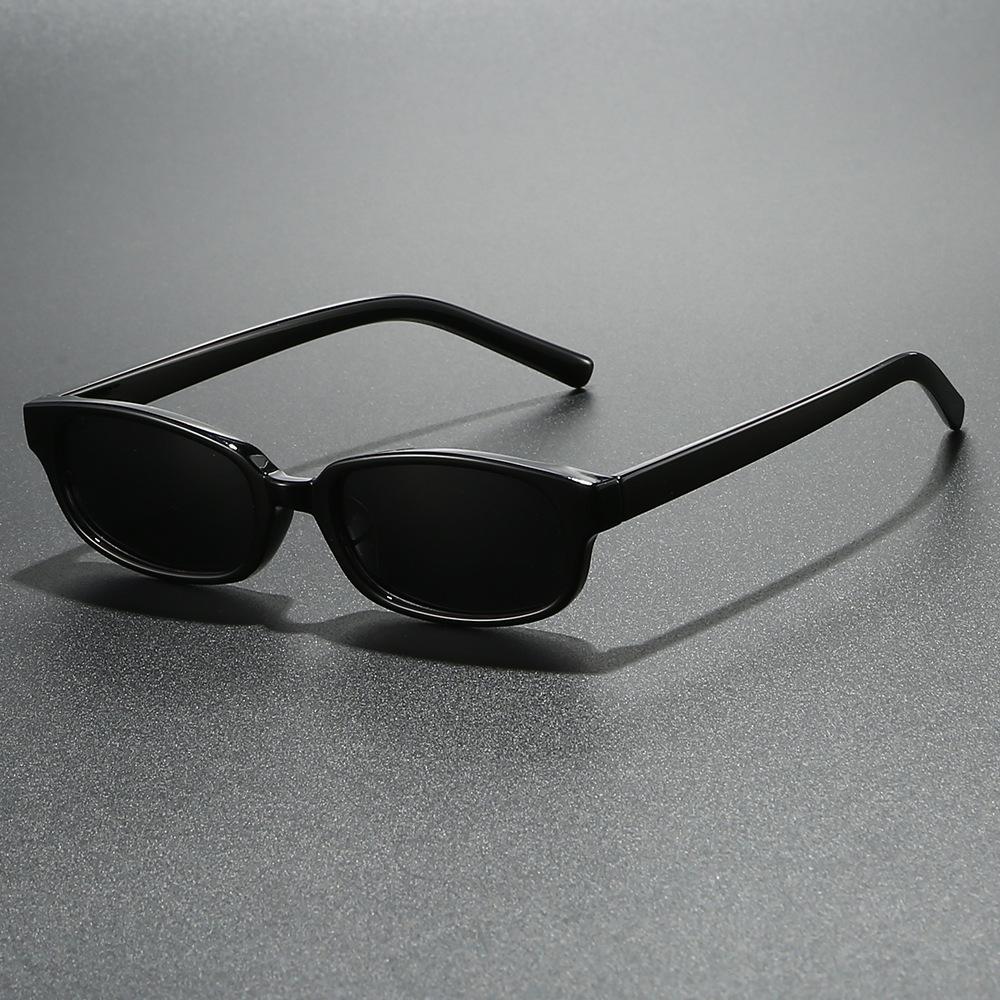 New Ins Popular Fashion Small Rectangle Polarized Men Sunglasses Shades UV400 Retro Leopard Tea Women Punk Sun Glasses