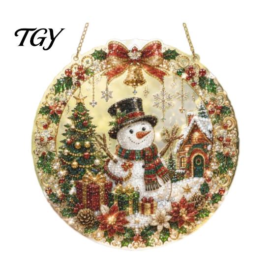 Acrylic Christmas Ornaments Faux Pearl Art Hanging Ornament Kit, Glowing Holiday Decor Festival Set for Tree Window, DIY Festive Pendant Home
