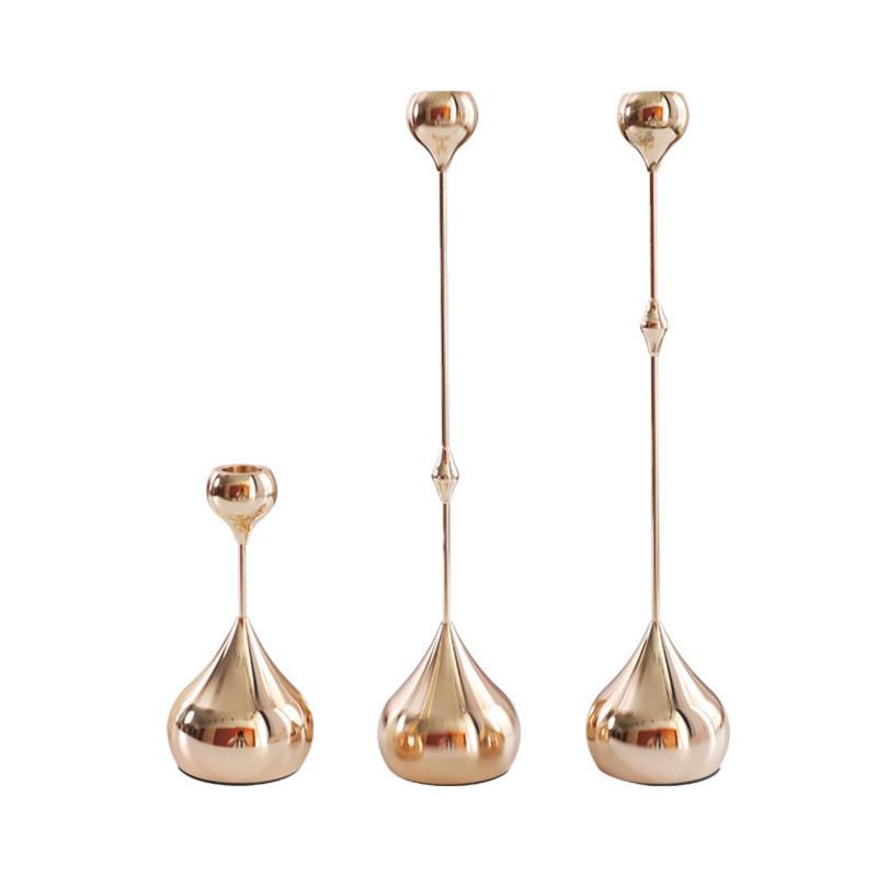 3Pcs Silver Candle Holder, Metal Candlestick Romantic Art Table Decoration For Home Dining , Wedding Photography Props