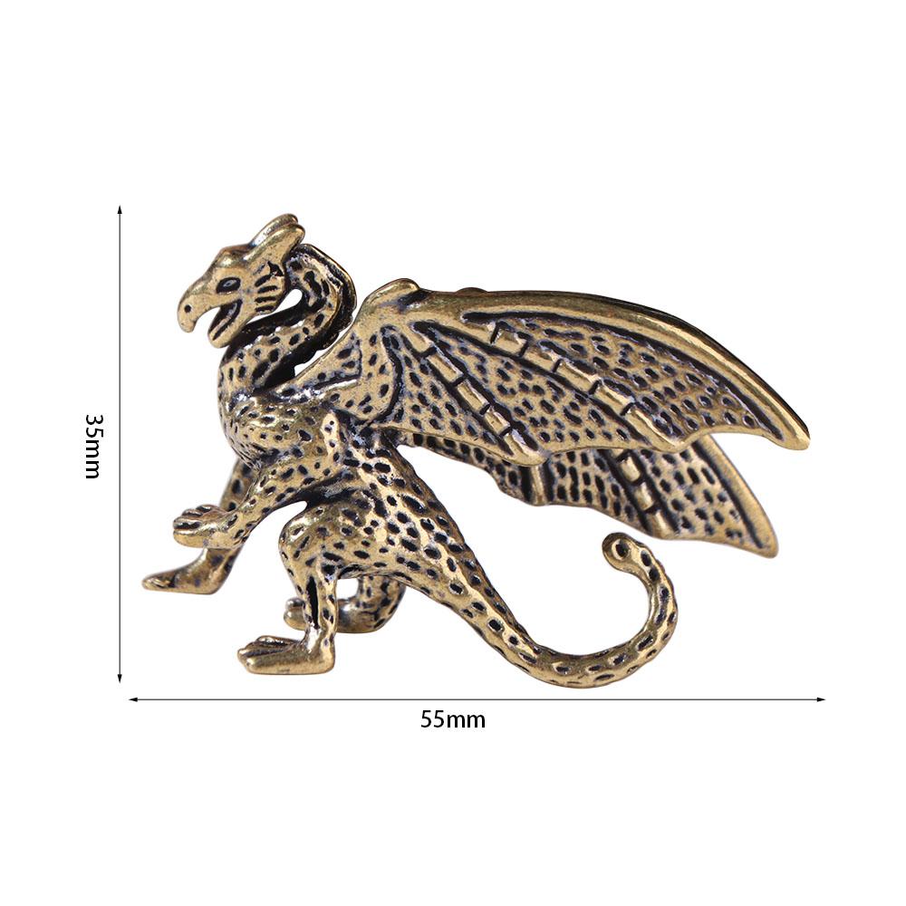 Retro Pterosaur Dragon Small Statue Brass Animal Model Miniature Sculpture  Bedroom