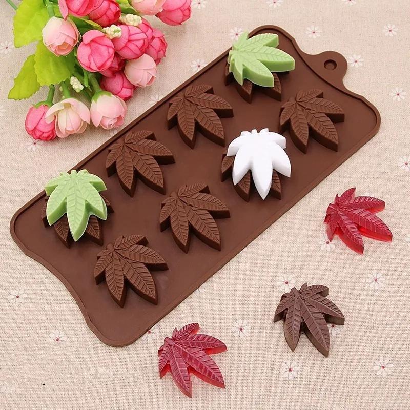 Latest Models Leaf Silicone Candy Molds Chocolate DIY Mold Ice Tray Silicon Cake Resin DIY Tool Baking Pans
