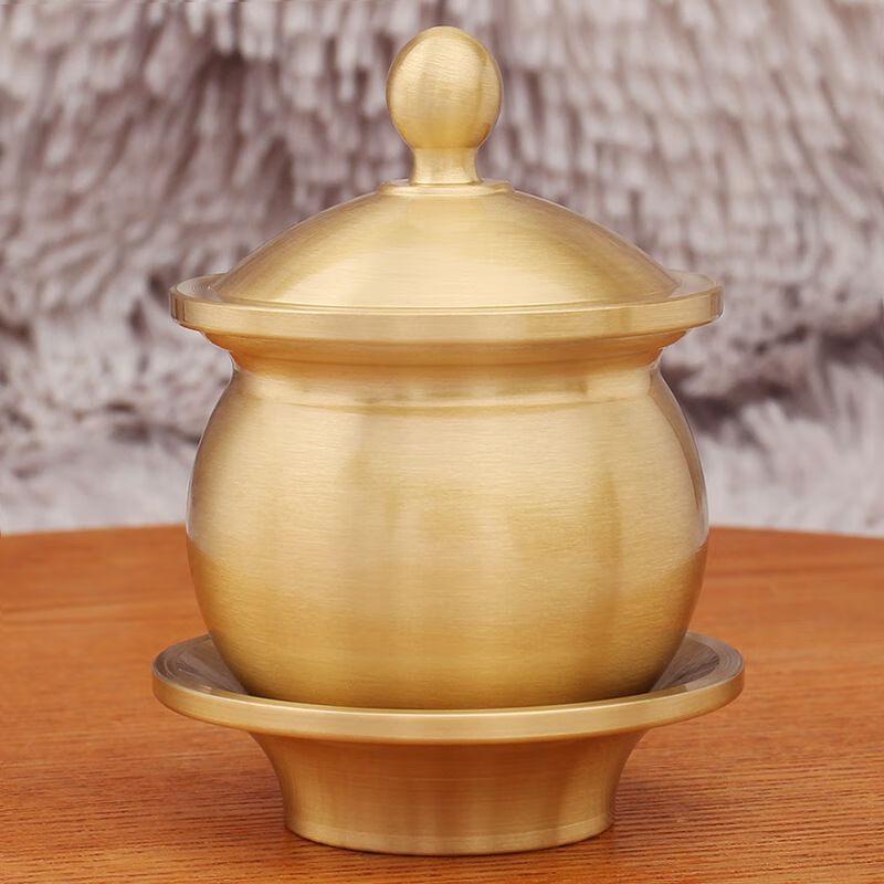 Hongjian Brass Three-Connected Offering Cup