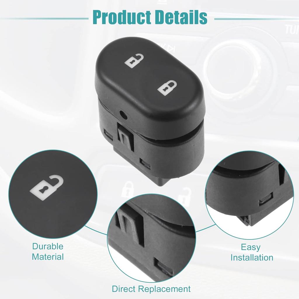 ACROPIX Auto Door Lock Switch Replacement Fit for Chevrolet Malibu - Pack of 1 Black