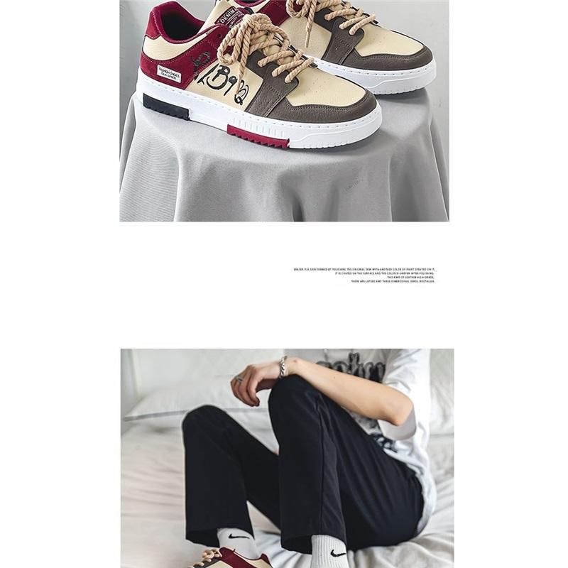 Men's Casual Platform Sneakers Lace Up Fashion Skateboard Shoes For Daily Wear