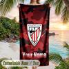Toalla de Playa Estampado Athletic Bilbao FC Nombre Personalizado Texto Toalla Suave para Piscina