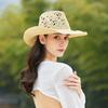 Hollow Big Brim Jazz Hat British Retro Cowboy Straw Hat Summer Vacation Beach Hats