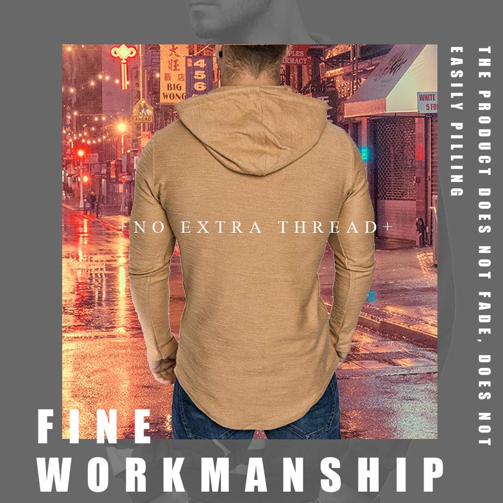 Men Hoodie Cotton Sweat Absorbing Hooded Sweatshirt Long Hooded Sweatshirt Long Sleeve Sweater Hoodie 