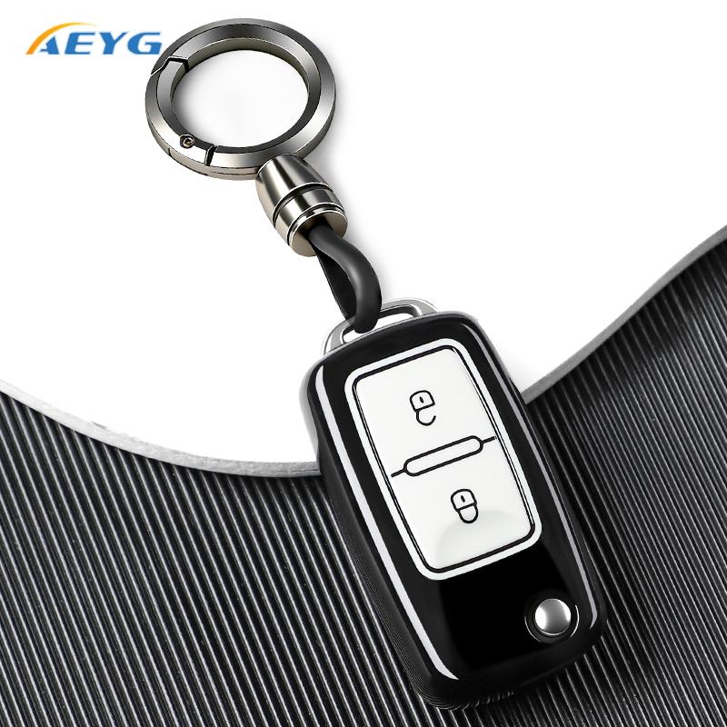 Key Case Cover Holder Fob Keychain For Vw Volkswagen Polo Tiguan Passat B5 B6 B7 Golf 4 5 6 Mk6 Jetta Lavida For Skoda Octavia