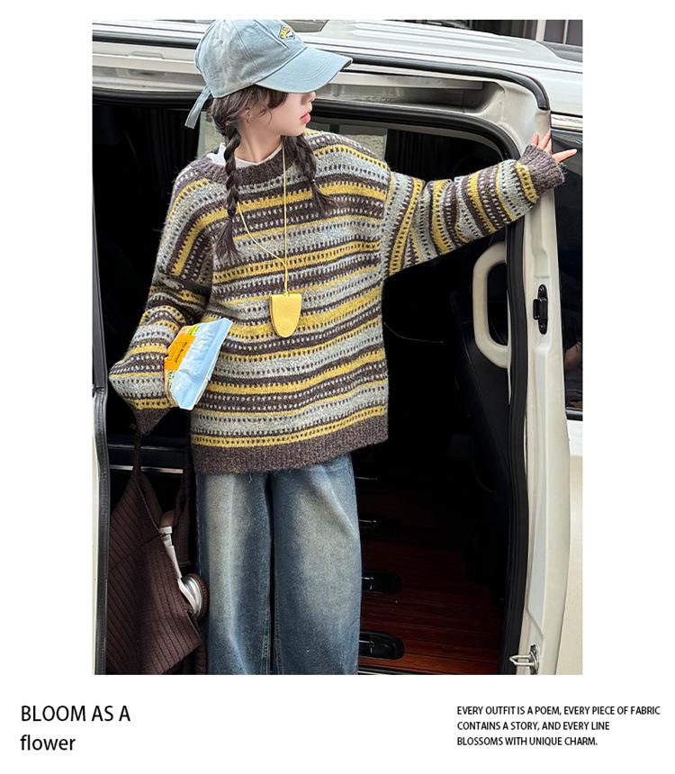 2025 New Girls' Korean Style Knitted Sweater - Versatile Autumn/Winter Children's Fashion Top