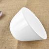 Pure White Ceramic Multi-Use Bowl: Creative Bowl for Salad, Soup, Pasta, Ramen, and Fruit with a Slanted Rim Design.