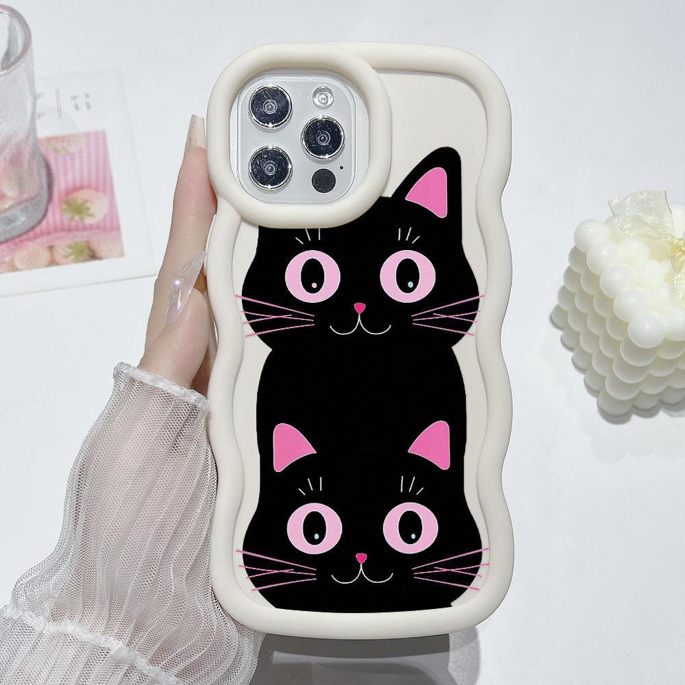 Cute cat mobile phone case, suitable for iPhone16promax mobile phone case, dirt-resistant and high-value.