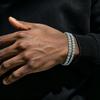 Moissanite Inlaid Sterling Silver Tennis Bracelet - Hip Hop Light Luxury Style