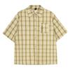 Apricot texture plaid short-sleeved shirt men's and women's loose casual vintage couple's top jacket ins tide