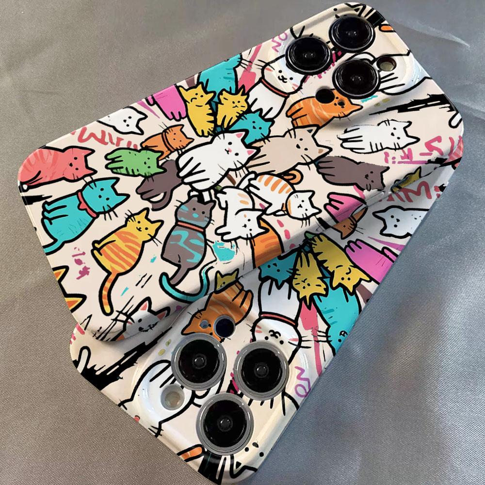 Luxury Clmj Swag Lovely Cat Glossy Film Hard PC Phone Case for Google Pixel 7 7a 8 8a 9 9a Pro XL 5G