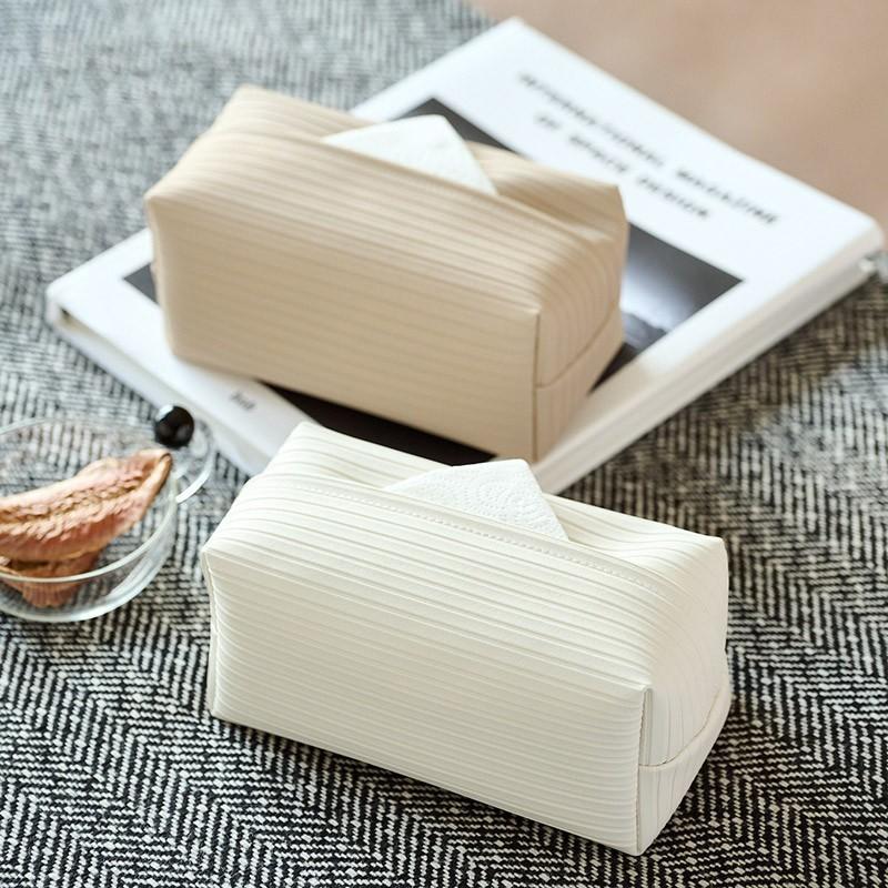 Modern Minimalist Leather Tissue Box With Design For Car And Home Use