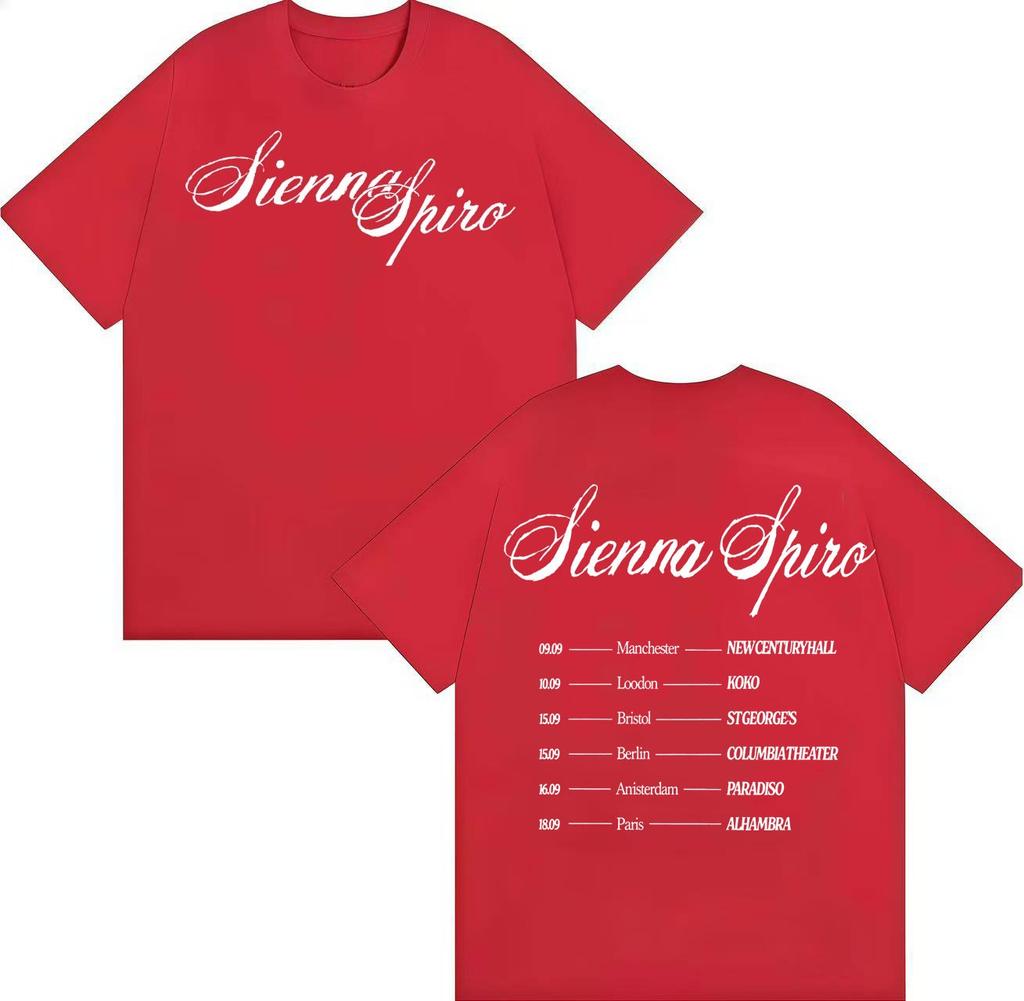 2026 Singer Double Sided Letters Print High Quality Fashion Short Comfortable and Loose Unisexs and WOMENs Tshirts