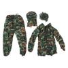 Ghillie Suit 5 In 1 Green Camo Suits Include Jacket Pants Hood Carry Bag Camo Tapes for Kids Teens Height 4.3 To 4.9ft