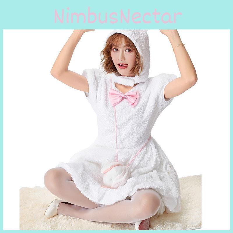 Bunny White Animal Cosplay Costumes Dress Halloween Party Performance Stage