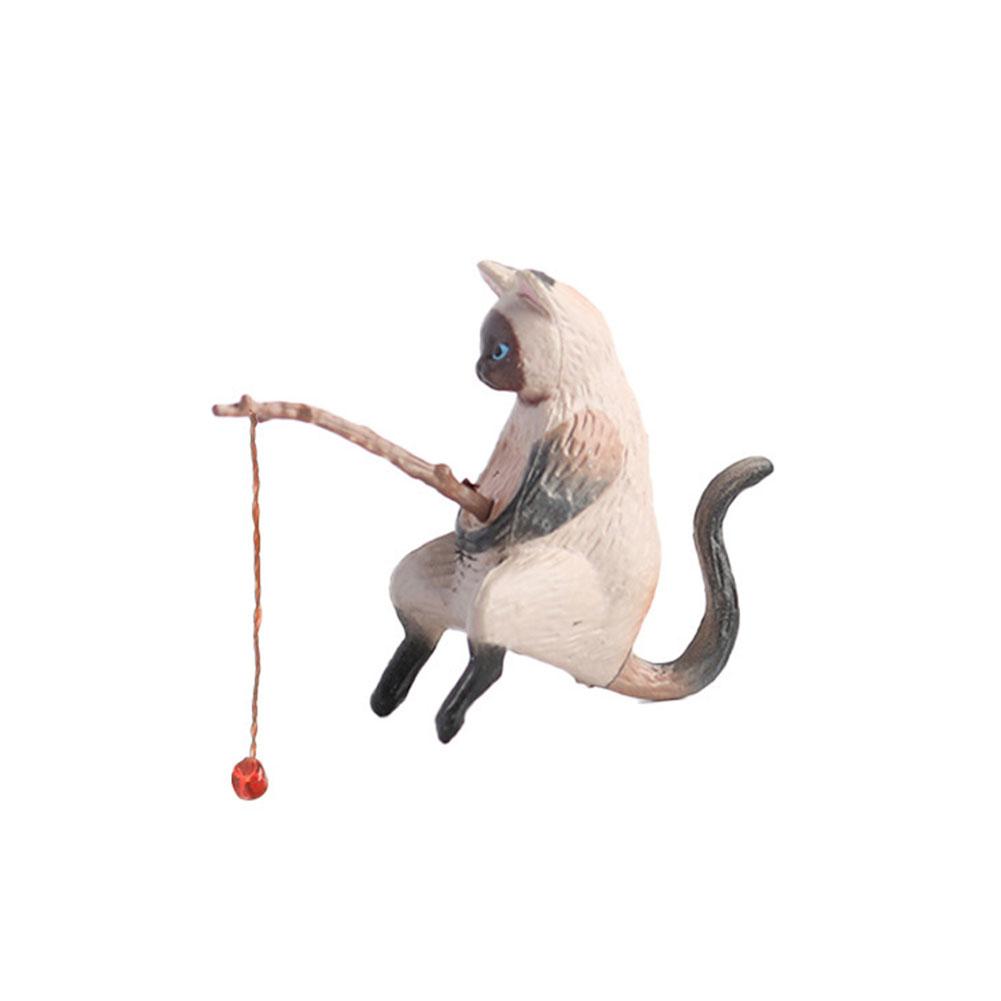 Fishing Cat Aquariums Decorations Fish Tank Hangable Landscape Aquarium Cat Fishing Ornament Home Aquarium Decor