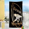 Arsenal F.c. Personalized Name Beach Towel Super Soft & Absorbent Perfect for Traveling Yoga Camping and Swimming