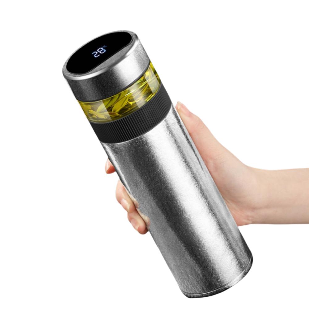 520ml Smart Thermos Bottle For Tea With Separation Strainer Infuser Temperature Display Titanium Insulation Vacuum Flask