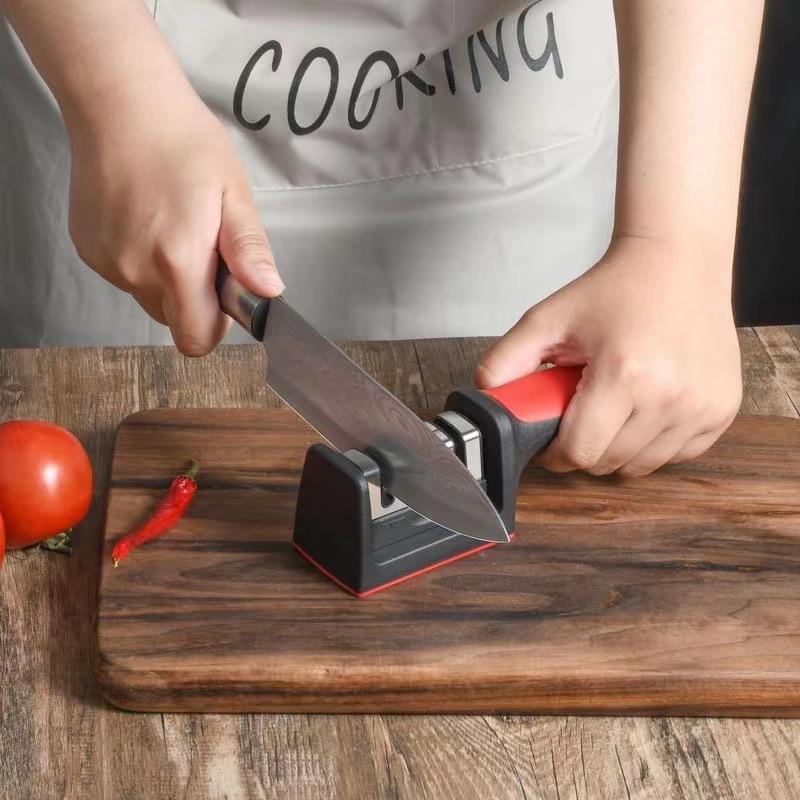 Aiguiseur Manuel à Trois Étapes pour Couteaux & Ciseaux pour la Cuisine & les Chambres d'Étudiant