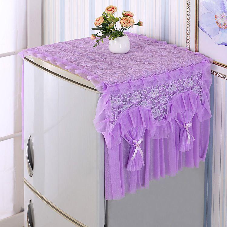 Purple Refrigerator Towel Dust Cover Lace Single Door Washing Machine Cover Towel