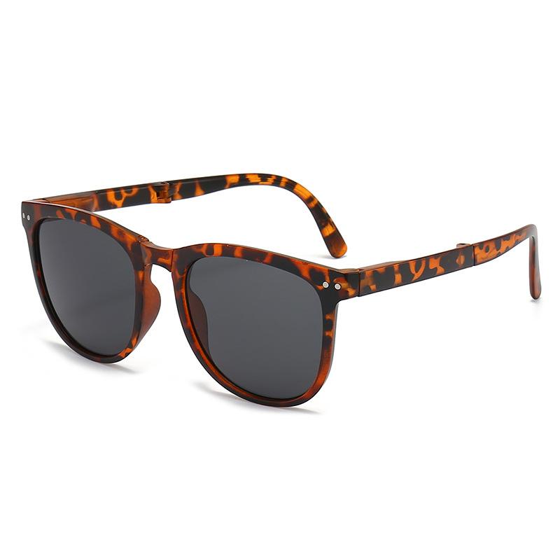 

New Foldable Internet Celebrity Women s Brown Anti UV Sun Protection SunglaSSeS, Glasses, Men s леопардовий