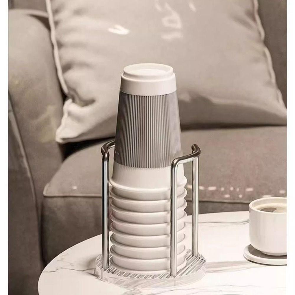1/2 Slots Cup Storage Rack Thickened Acrylic Paper Cup Dispenser Cup Extractor Office Use