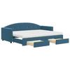 VidaXL Daybed with Trundle and Drawers Blue 80x200 Cm Velvet 3197365