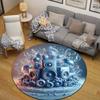 Audio Speaker System Round Carpet, Music Studio Emblem