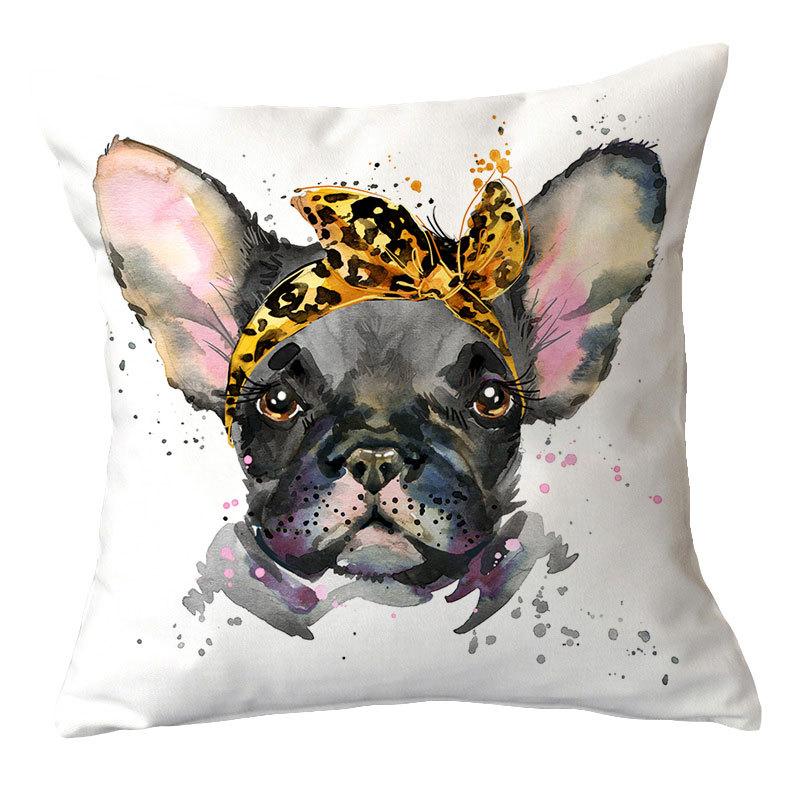 Painted Dog Creative Plush Cushion Pillowcase Office Waist Pillowcase Home Textile