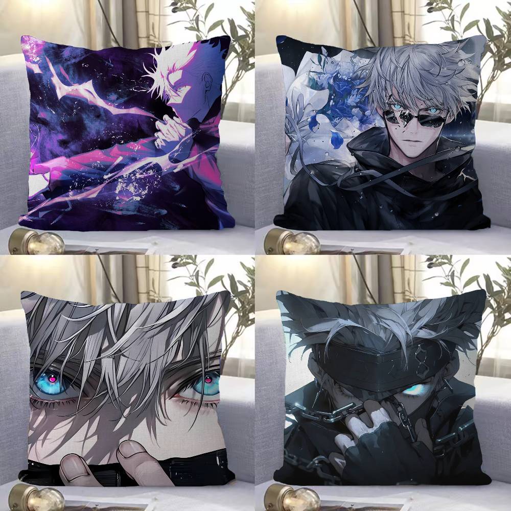 J-Jujutsu K-Kaisen G-Gojo Anime Maple Design Cushion Cover Happy Autumn Harvest decor Holiday Decorati Pillow Cover