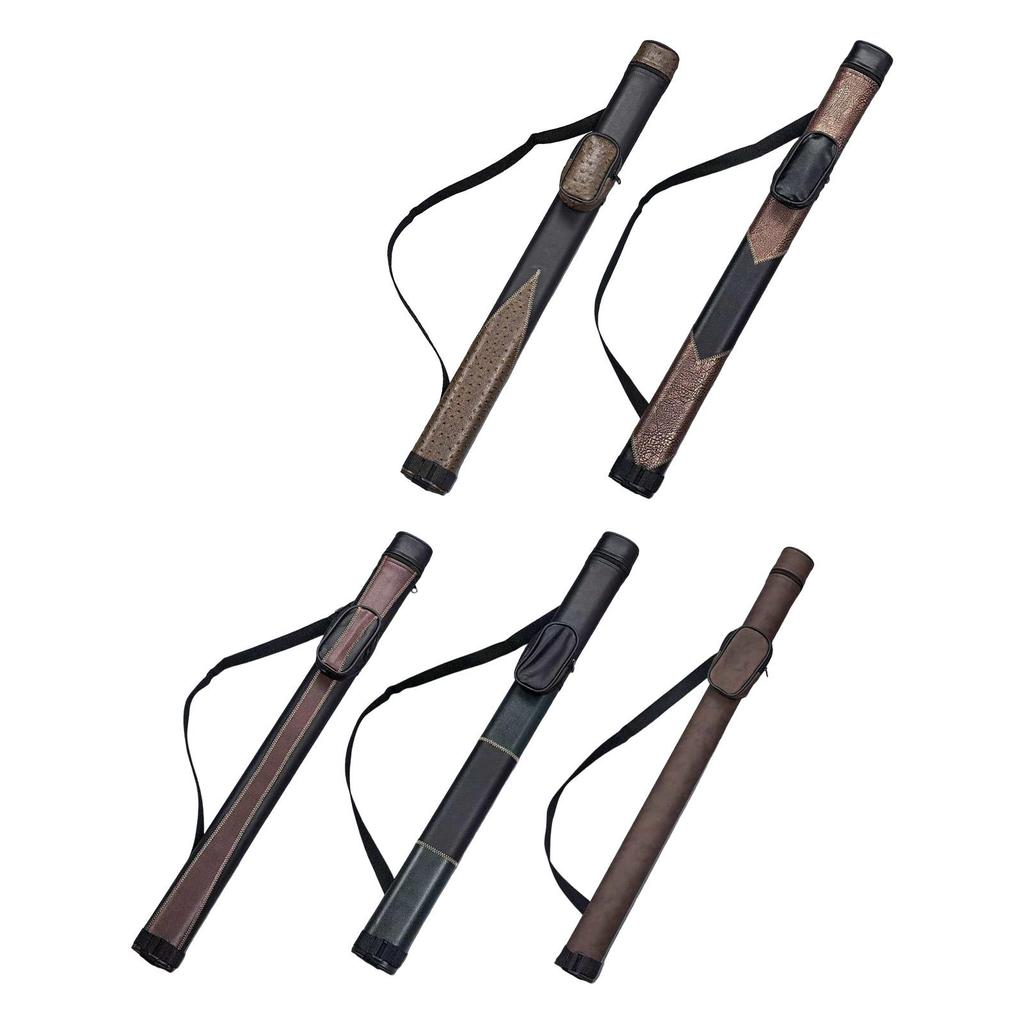 Adjustable Billiard Cue Case Hard PU Leather Portable Carrying Bag with Storage Pocket for Pool Table Accessories