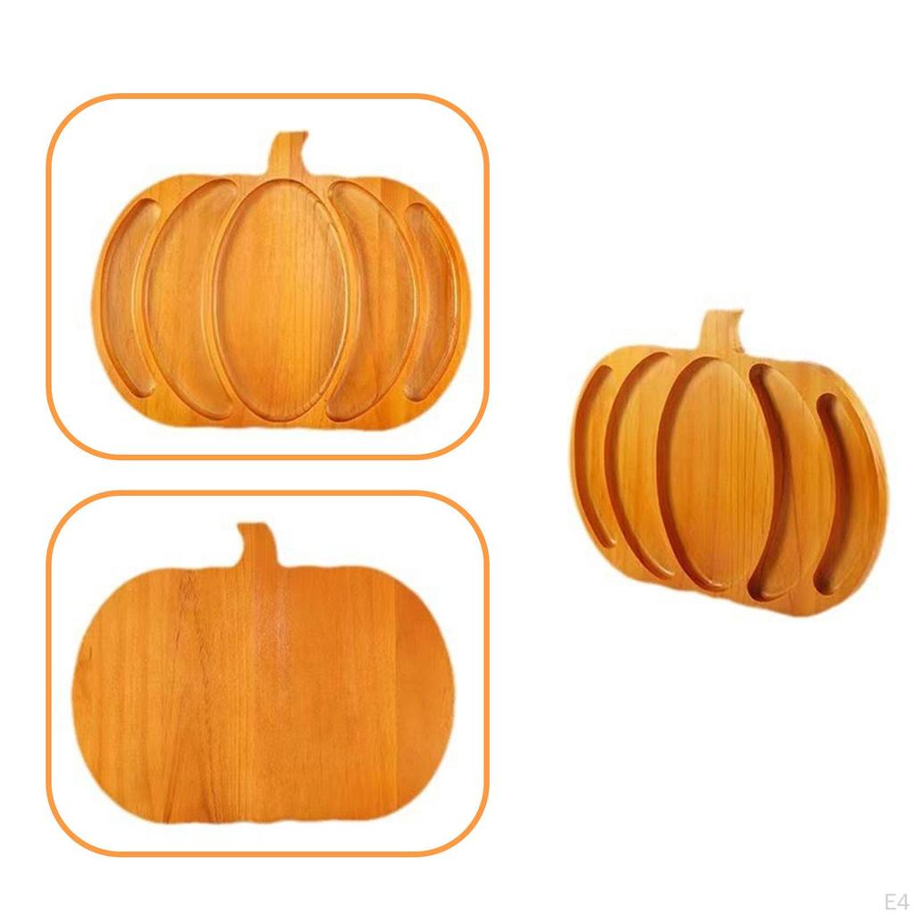 Halloween Pumpkin Shaped Serving Tray, Divided Chip and Board, Appetizer Platter for