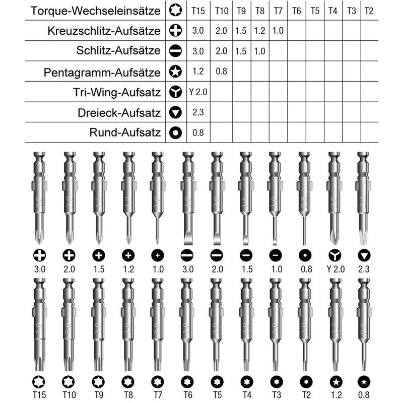 Set di cacciaviti multifunzione 25-in-1 con custodia in pelle Strumenti per smontare e riparare telefono e notebook