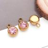 Twelve Color Birthstone Round Titanium Steel Pendant for DIY Jewelry