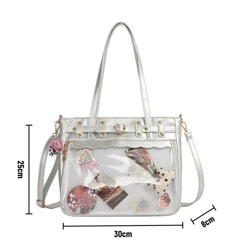 Spicy Girl Cool Ita Bag Large Capacity Transparent Pain Layer Crossbody Bag Love Chain Ulzzang Shoulder Bag Handbag