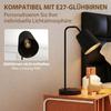 Table Lamp Set, 2 Pieces, Modern Lamps with USB-A and USB-C Port for Bedroom, Living Room & Office, Black
