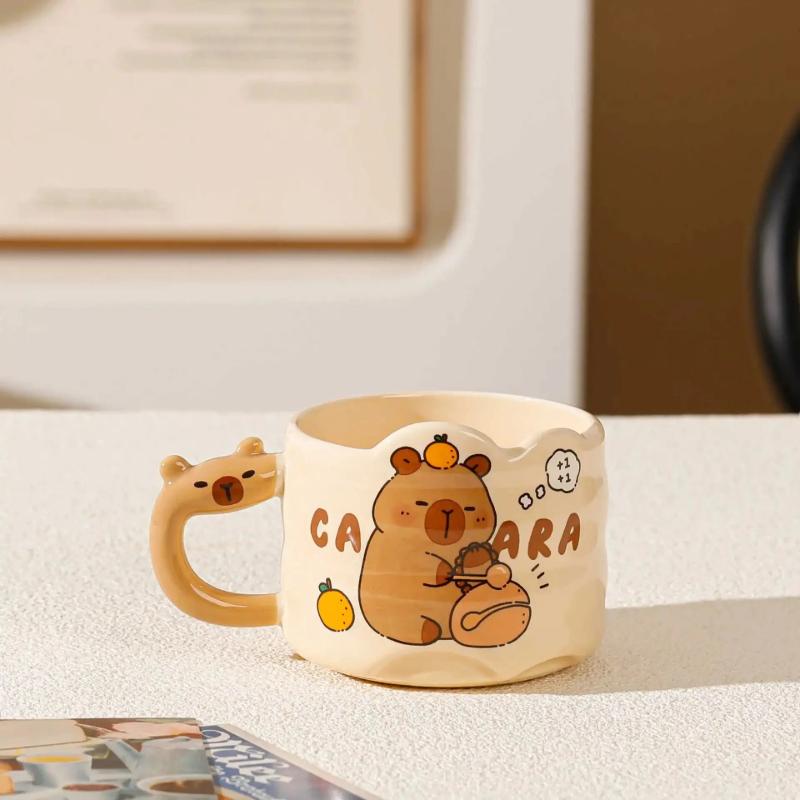 Cute Creative Cartoon Style Capybara Ceramic Cup Endearing Single Mug Student Children Birthday Gift Adorable Guinea Pig Cup