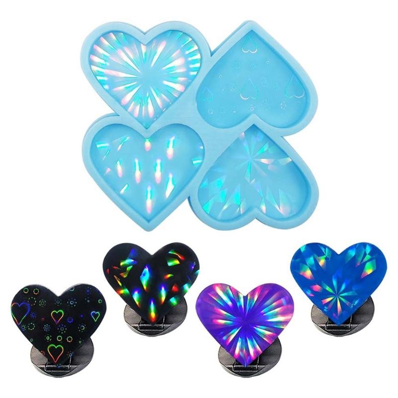 Portable Phone Holder Mold Holographic Light and Shadow Mold Diy Silicone Resin Casting Mold Suitable for Home Crafts